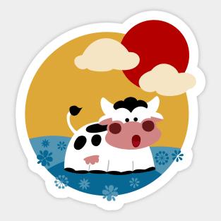 Montain Cow Sticker